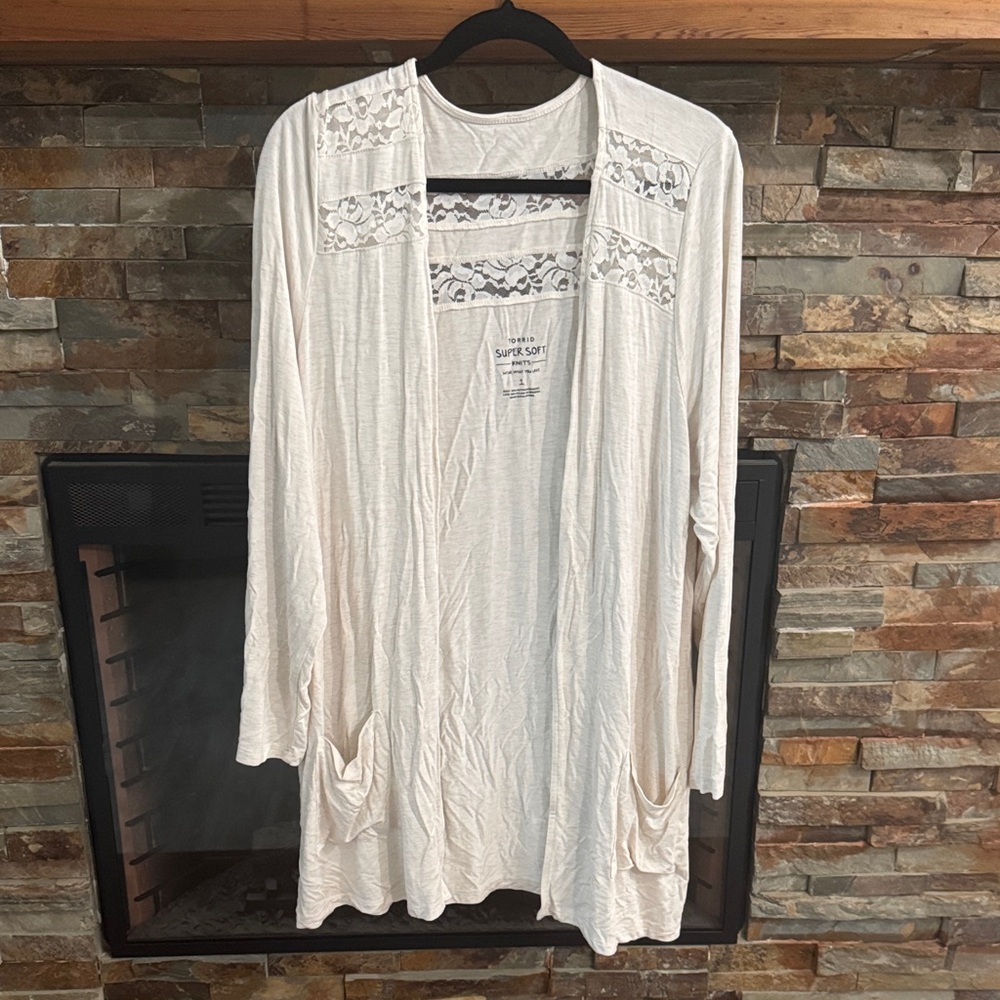 Torrid Cream Super Soft Knit Cardigan